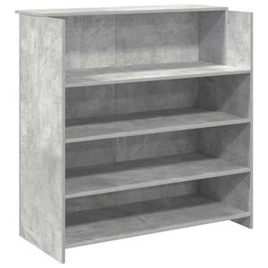vidaXL Resepsjonspult betonggr&aring; 100x50x103,5 cm konstruert tre