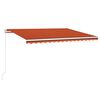 vidaXL Manuell uttrekkbar markise med LED 400x350 cm oransje og brun