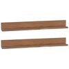 vidaXL Vegghyller 2 stk 90x10x10 cm heltre teak