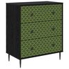 vidaXL Kommode GELEEN Smaragd geometrisk trykk 66 x 36,5 x 76 cm