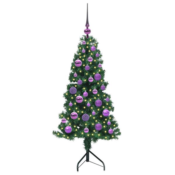 vidaXL Hjørne Kunstig Jul Tre med 150 LED grønn 120 cm PVC og metall