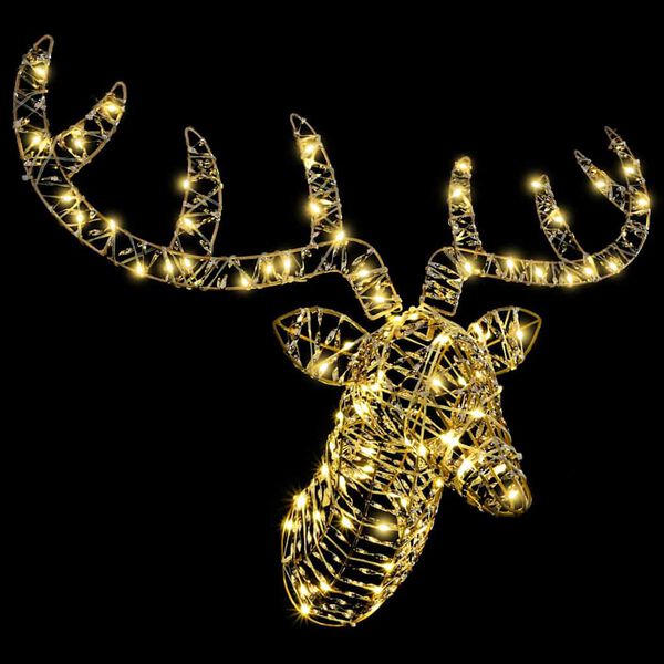 vidaXL Reinsdyr Trekke Slede Varmhvit 68 x 36.5 x 62.5 cm PET