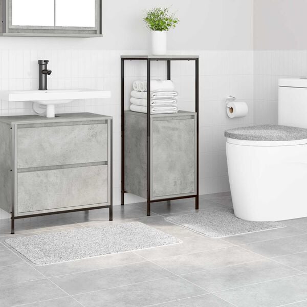 vidaXL Anti-skli baderomsmatte sett 3 pcs Grå 50 x 50 cm PP