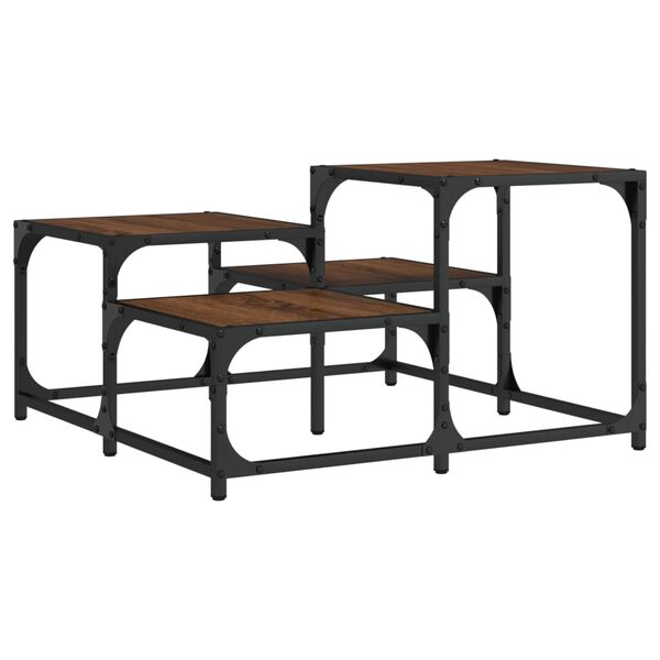 vidaXL Salongbord brun eik 68x68x40 cm konstruert tre