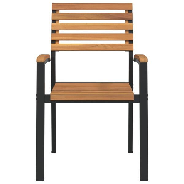 vidaXL Stablebare hagestoler 4 stk heltre akasie og metall