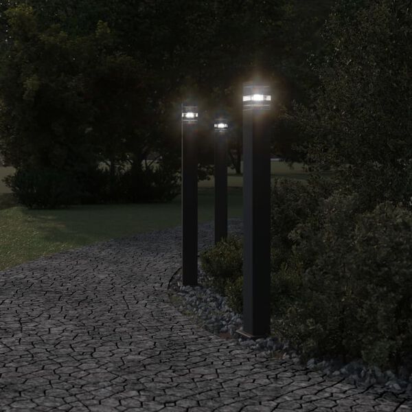 vidaXL Utend&oslash;rs gulvlamper 3 stk svart 110 cm aluminium