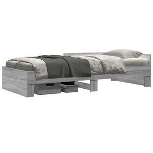 vidaXL Sengestamme med hodegatt Gr&aring; Sonoma 80 x 200 cm Konstruert tre