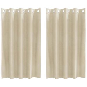 vidaXL Blendingsgardiner 2 pcs Krem 140 x 140 cm Fl&oslash;yel