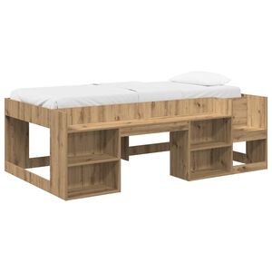 vidaXL Barneseng med oppbevaring Artisan eik 75 x 190 cm