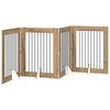 vidaXL Foldbar hundegitter med stativer 4 stk. Artisan eik 321 cm