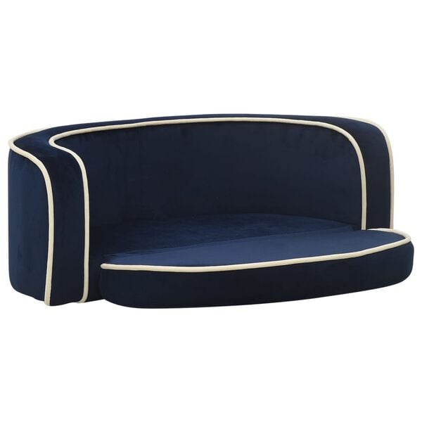 vidaXL Sammenleggbar hundesofa bl&aring; 73x67x26 cm plysj vaskbar pute