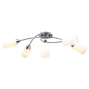 vidaXL Taklampe keramikkskjermer for 5 E14 lysp&aelig;rer hvit kjegle