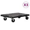 vidaXL Transportvogner 3 stk svart 58x38x12 cm polypropylen