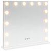 vidaXL LED Sminkespeil Hvit 50 x 10 x 44 cm Glass og St&aring;l
