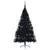 vidaXL Kunstig Forh&aring;ndsopplyst Juletre med 300 LED Svart 210 cm PVC