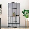 vidaXL Innerd&oslash;r svart 102x201,5 cm herdet glass og aluminium slank