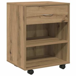 vidaXL Rulleskap artisan eik 46x36x59 cm konstruert tre