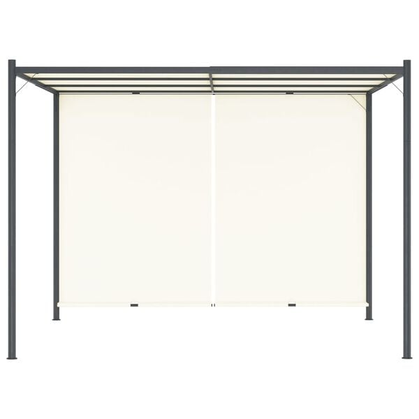 vidaXL Pergola med justerbart tak kremhvit 3x3 m st&aring;l