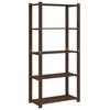 vidaXL Oppbevaringshylle 5 etasjer brun 80x38x170 cm heltre furu