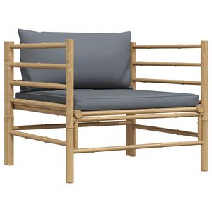 vidaXL Hagesofa med mørkegrå puter bambus