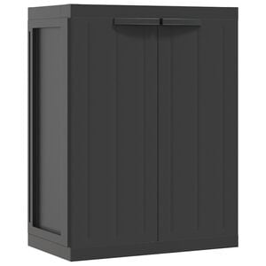 vidaXL Oppbevaringsskap for hage svart 65x37x85 cm PP