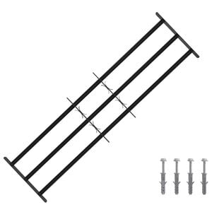 vidaXL Sikkerhetsgitter for vinduer med 3 tverrbjelker 3 pcs 93-174 cm
