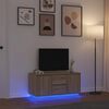 vidaXL TV-benk med LED-lys sonoma eik 100x41x50 cm