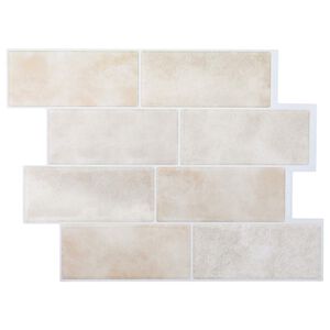 vidaXL Subway-flis 20 stk. Beige marmor 29 x 21 cm Polyuretan og PET