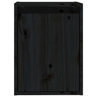 vidaXL Veggskap svart 30x30x40 cm heltre furu