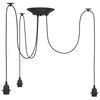 vidaXL Pendellampe med 3 lampeholdere E27 svart metal