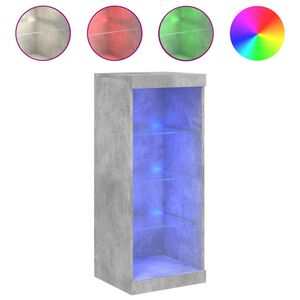 vidaXL Skjenk med LED-lys betonggr&aring; 41x37x100 cm