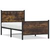 vidaXL Sengeramme i metall uten madrass r&oslash;kt eik 90x200 cm