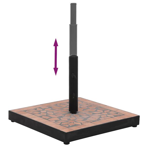 vidaXL Parasollfot terrakotta firkantet 12 kg