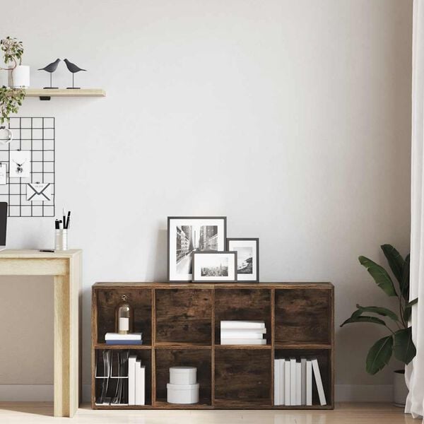 vidaXL Bokhylle/skjenk r&oslash;kt eik 66x30x130 cm konstruert tre