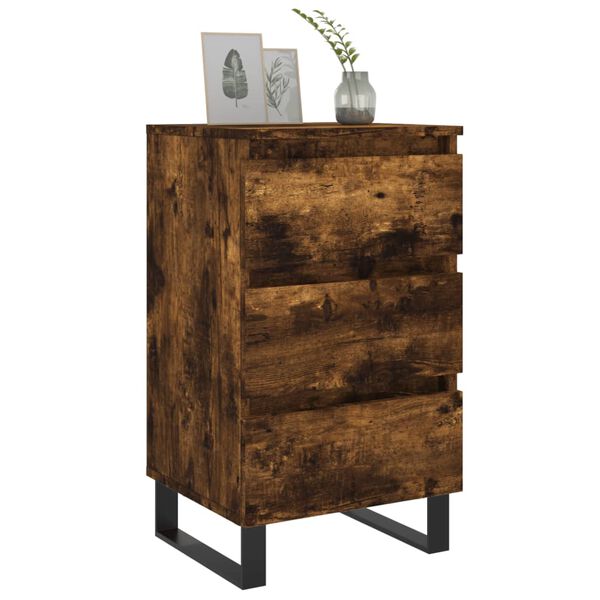 vidaXL Nattbord 2 stk r&oslash;kt eik 40x35x69 cm konstruert tre