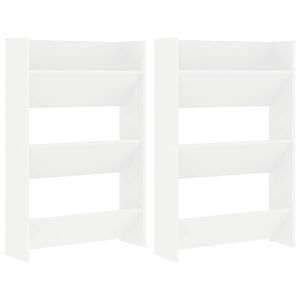 vidaXL Veggskoskap 2 stk hvit 60x18x90 cm sponplater