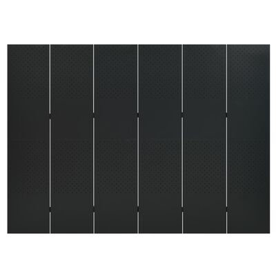 vidaXL Romdeler 6 paneler 2 stk svart 240x180 cm stål