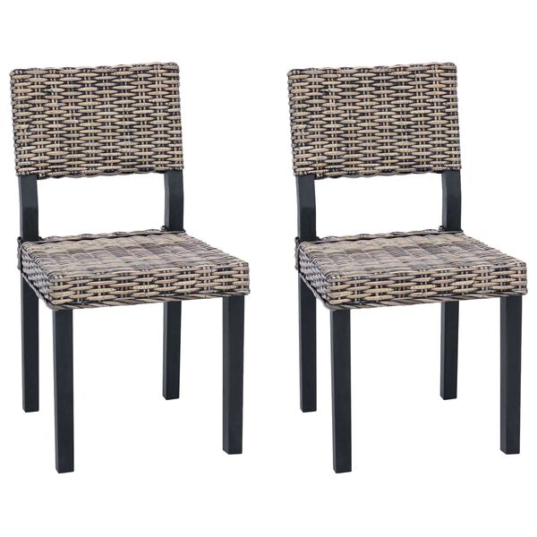 vidaXL 2 pcs Svartvask 45 x 55 x 84 cm Kubu Rattan