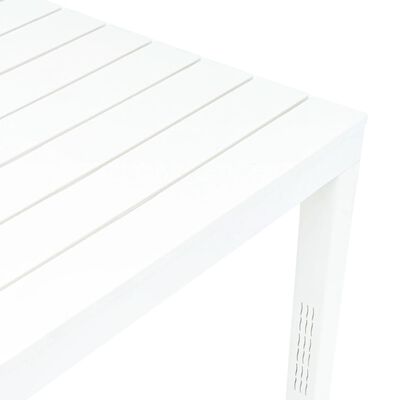 vidaXL Hagebord med 2 benker plast hvit