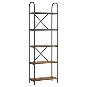 vidaXL Bokhylle 5 niv&aring;er 60 x 30 x 183 cm Konstruert tre R&oslash;kt eik