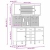 vidaXL Arbeidsbenk med skuff 7 pcs Svart 150 x 55 x 200 cm St&aring;l