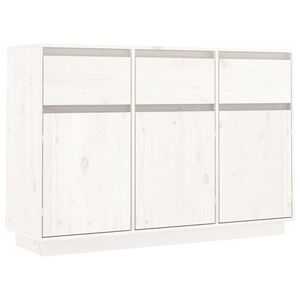 vidaXL Skjenk hvit 111x36x75 cm heltre furu