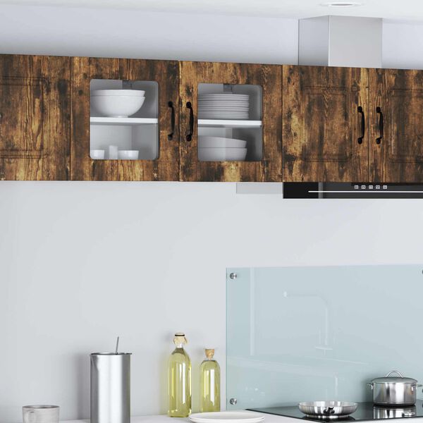 vidaXL Kj&oslash;kkenskap 2 pcs R&oslash;kt eik 40 x 31 x 40 cm Konstruert tre