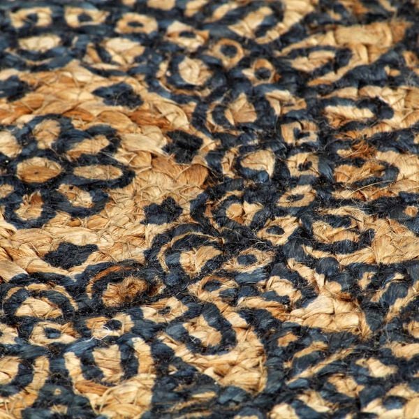 vidaXL Bordmatter 4 stk m&oslash;rkebl&aring; 38 cm rund jute