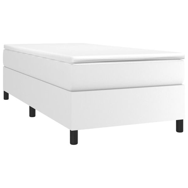 vidaXL Boxspring-sengeramme hvit 90x190 cm Single kunstskinn