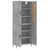 vidaXL Highboard betonggr&aring; 69,5x34x180 cm konstruert tre