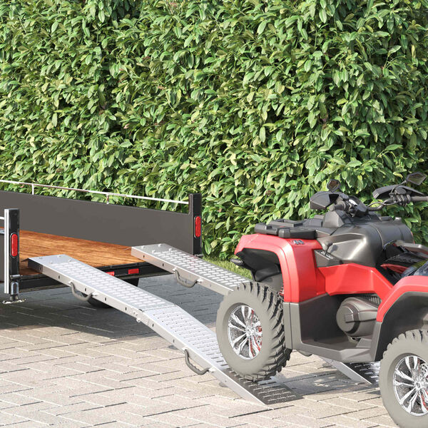 vidaXL Laste Rampe 2 pcs s&oslash;lv 186 x 23 x 4,5 cm Galvanisert St&aring;l