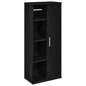 vidaXL Baderomsskap med rulleholder svart 39x22x90 cm