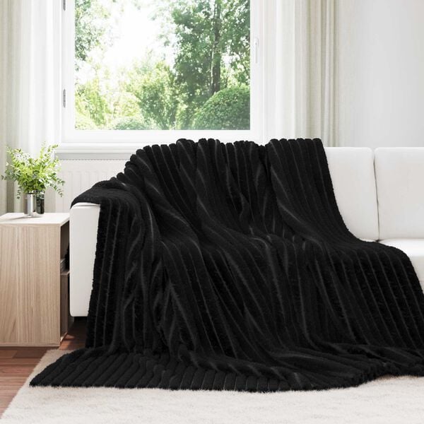 vidaXL Kastepledd 6 pcs Svart 240 x 220 cm Fleece