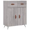 vidaXL Highboard gr&aring; sonoma 69,5x34x180 cm konstruert tre